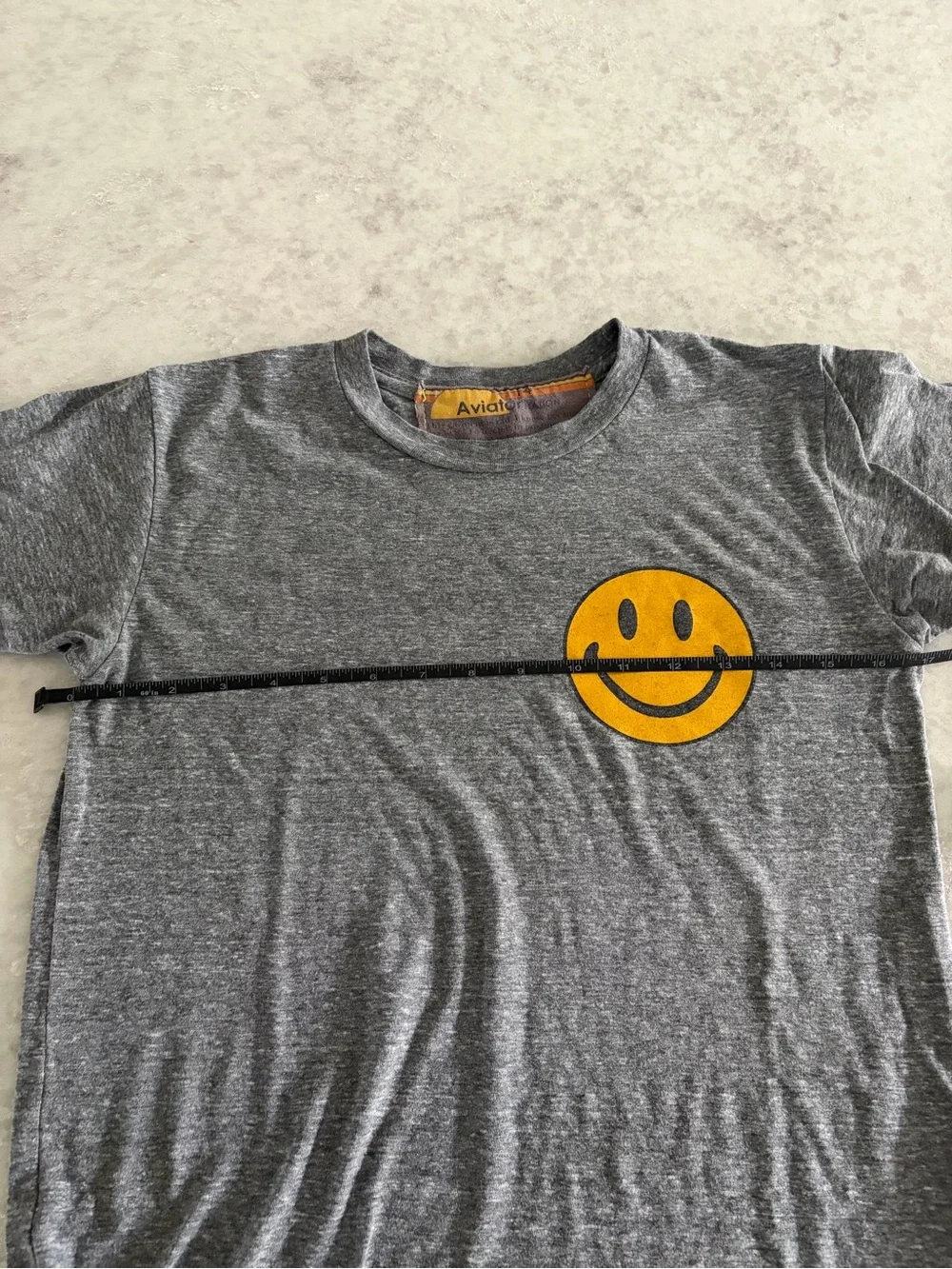 Aviator Nation Smiley Face Tee - Gray / Kids Size 14
